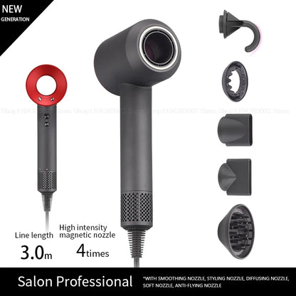 Accessorio Professionale Senza Lame per Asciugacapelli Dyson, Ioni Negativi, Asciugatura Rapida, Potente, per Casa, con Funzione Anti-Crespo, Elettrico