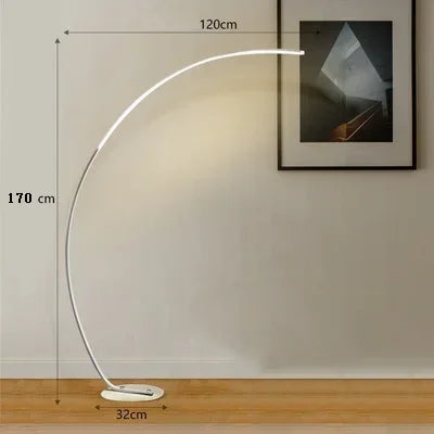 Lampada Da Terra Moderna A Arco Nordico Con LED Dimmabile E Telecomando Per Soggiorno E Camera Da Letto