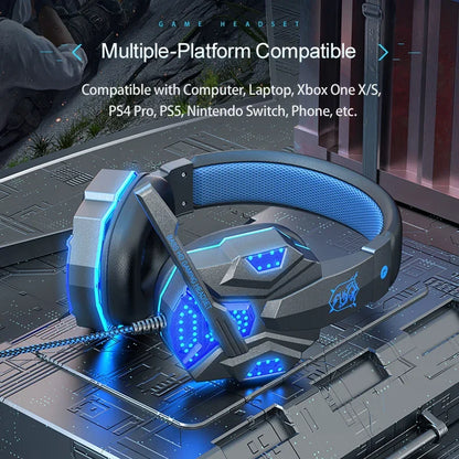 Cuffie da Gaming RGB HOMEFISH SY830MV con Microfono, Cuffie Cablate Over-Ear Leggere per PC, PS5, Xbox, Switch