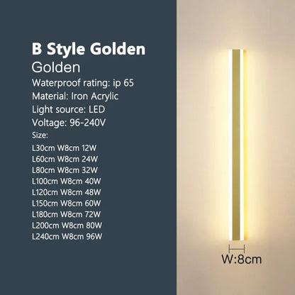 Lampada da Parete per Esterni Impermeabile con Striscia Led Ip65 Illuminazione per Giardino Scale e Soggiorno