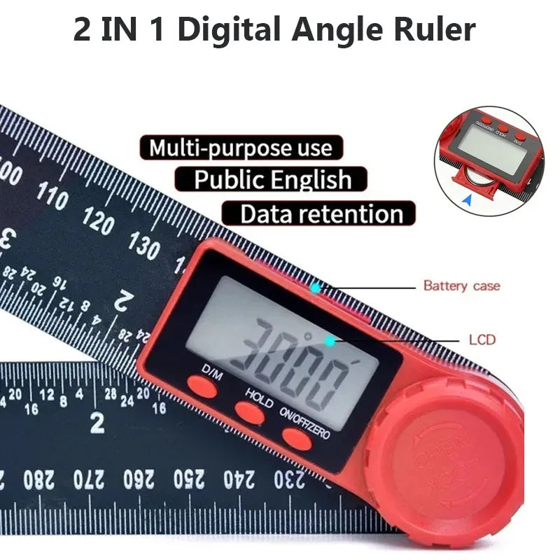 Inclinometro Digitale 2 In 1 Con Righello Angolare Elettronico Per Misurazione Precisa Di Angoli