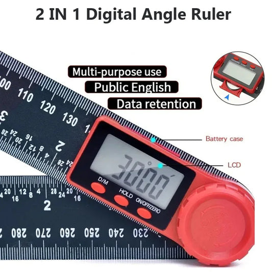 Inclinometro Digitale 2 In 1 Con Righello Angolare Elettronico Per Misurazione Precisa Di Angoli