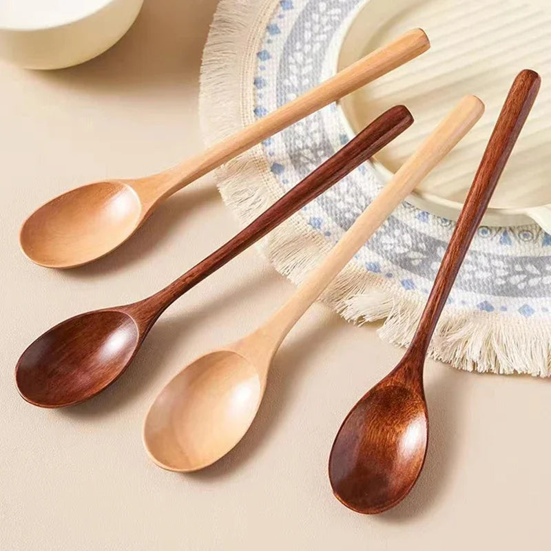 Set Utensili Da Cucina In Legno Cucchiai Per Zuppa Cucchiaini Da Tè E Miele Strumenti Di Cottura