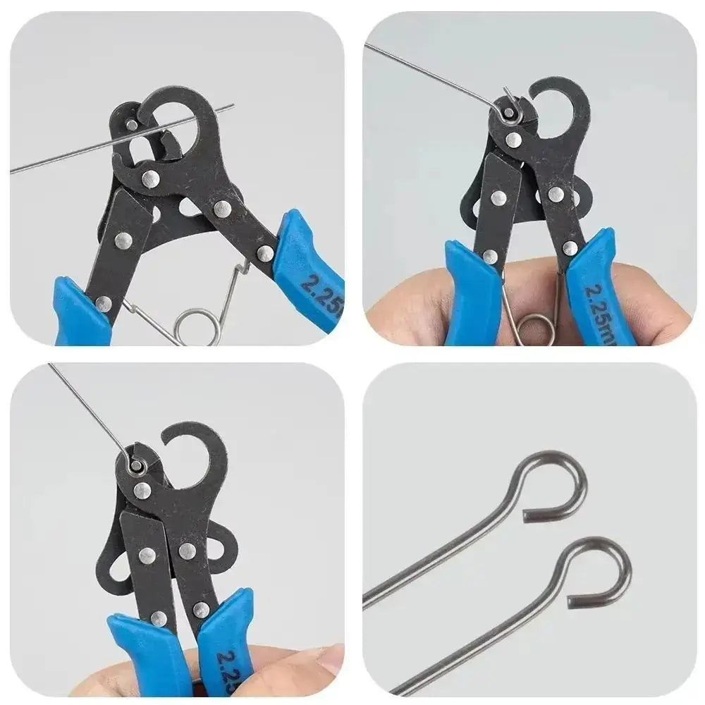 Set di pinze per filo da 1,5/2,25/3 mm per avvolgimento del filo, riparazione di flessioni, strumento per la creazione di gioielli, pinze a becchi tondi per avvolgimento di anelli metallici