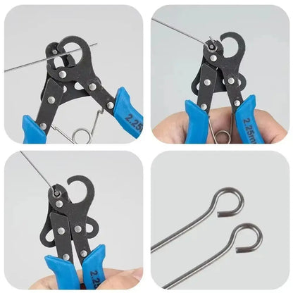 Set di pinze per filo da 1,5/2,25/3 mm per avvolgimento del filo, riparazione di flessioni, strumento per la creazione di gioielli, pinze a becchi tondi per avvolgimento di anelli metallici