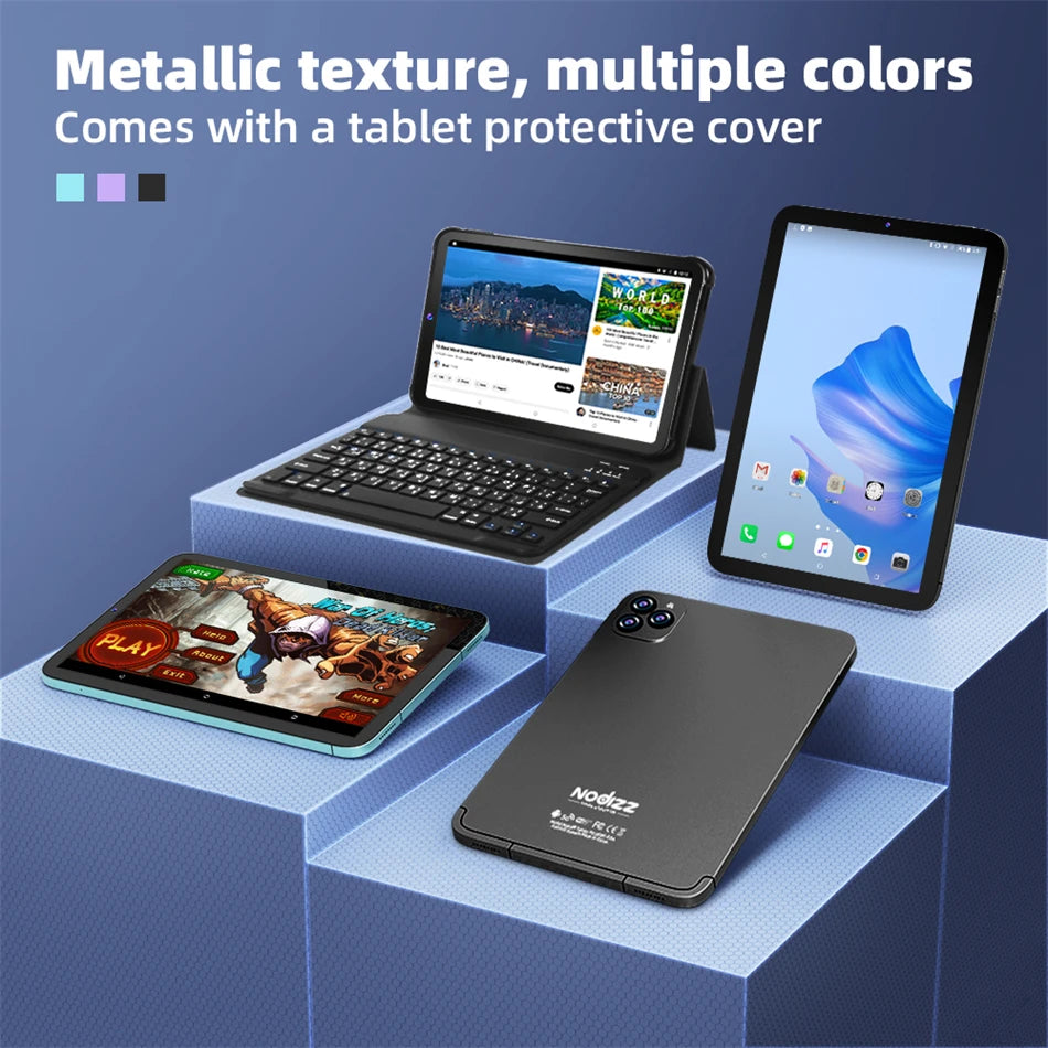 Tablet 10,1 Pollici 4G Con Chiamate RAM 12GB Memoria Interna 512GB Dual SIM Android 14 Batteria 6000mAh