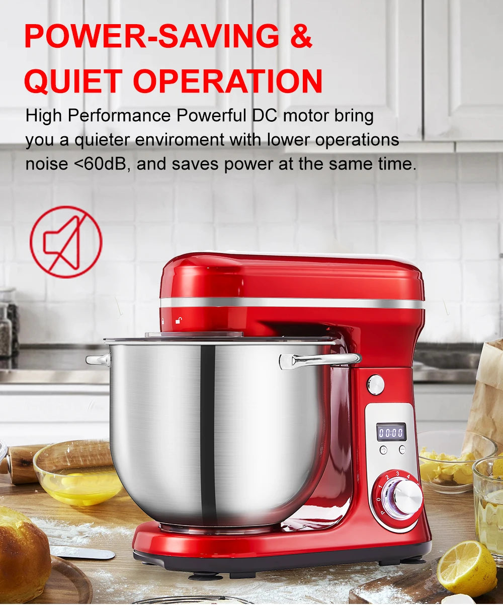 Robot Da Cucina Biolomix BM601 Con Ciotola In Acciaio Da 6 L, 1200 W, 6 Velocità, Testa Inclinabile
