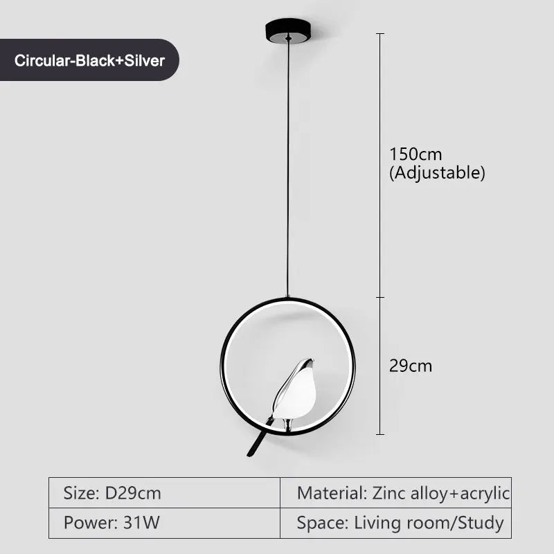 Lampada Sospensione Led Argento Dorato Interni Design Moderno Per Letto e Soggiorno Alimentazione AC 85 265 Volt