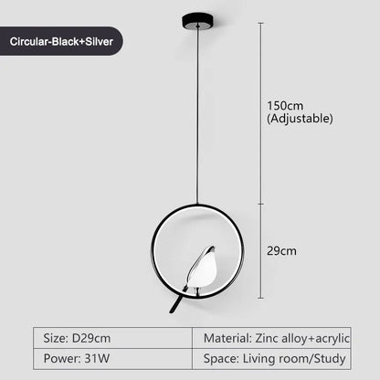Lampada Sospensione Led Argento Dorato Interni Design Moderno Per Letto e Soggiorno Alimentazione AC 85 265 Volt