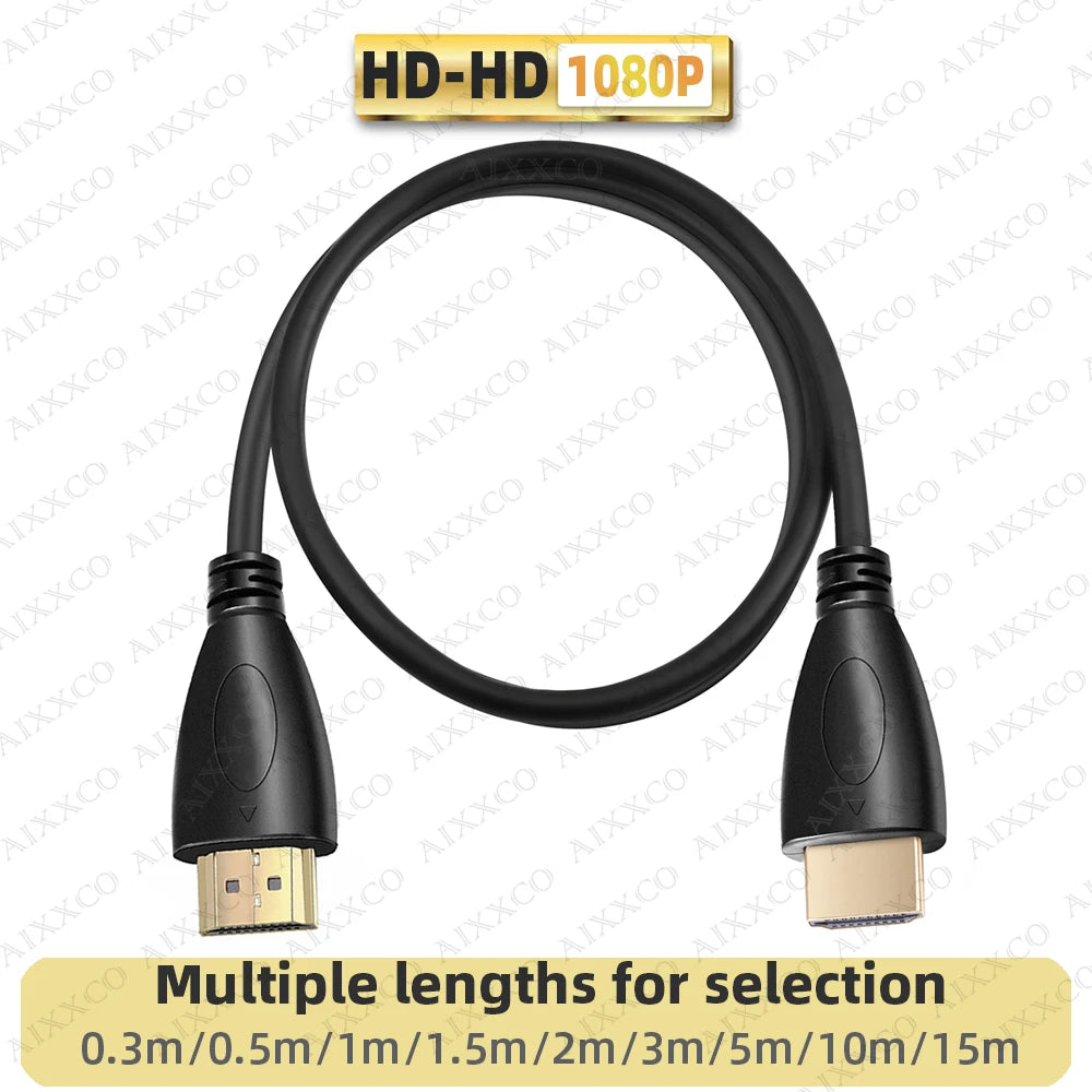 AIXXCO 0.5M 1.5M 1M 2M 3M 5M 10M 15M Placcato Oro Cavo compatibile HDMI 1.4 1080p Cavi video 3D per HDTV Splitter Switcher