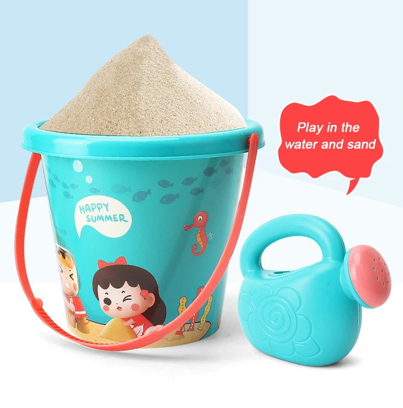 Set Giochi Spiaggia Per Bambini Con Secchiello E Paletta Per Sabbia E Attrezzi Da Acqua Estivi