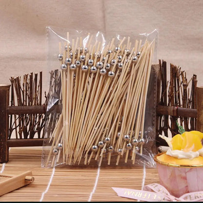 100 Spiedini di Bambu per Buffet Sposi e Finger Food Bastoncini Usa e Getta per Decorazioni Catering