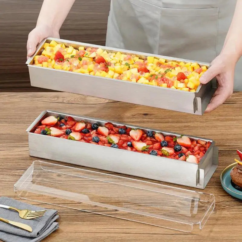 Teglia Rettangolare Antiaderente In Acciaio Inox Per Torte Tiramisù Cheesecake Pasticcini Dolci