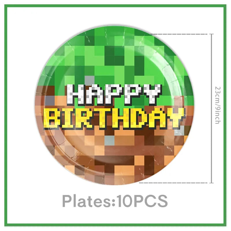 Decorazioni per feste di compleanno Stoviglie per ragazzi Piatto di carta Tazza Tovagliolo Tovaglia Bracciale Bandiera Borsa regalo Forniture per feste di compleanno per bambini