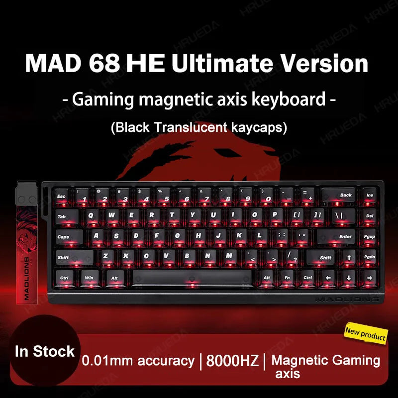 MADLIONS Mad 60he Mad60HE Mad 68HE Tastiera meccanica Interruttore magnetico Wired Hot Swap 8K Velocità di traina Tastiera da gioco personalizzata