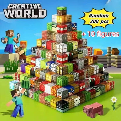 Blocchi magnetici Mine World Cube Magnet World Set per bambini di età 3+ Modello fai da te Stelo per bambini Miglior giocattolo sensoriale Montessori