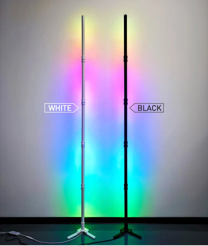 Lampada Da Terra Tuya Rgb 180 cm Bianca, Smart Con App E Telecomando, Illuminazione Led Moderna E Atmosferica