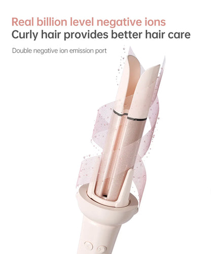 Ferro arricciacapelli automatico professionale Bigodino per capelli rotante a 3 velocità Bacchetta per styling riscaldata in ceramica con strumenti per lo styling per la cura dei capelli agli ioni negativi