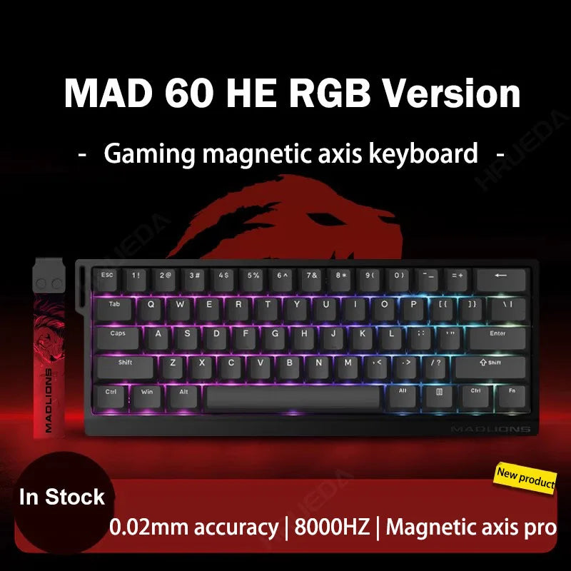 MADLIONS Mad 60he Mad60HE Mad 68HE Tastiera meccanica Interruttore magnetico Wired Hot Swap 8K Velocità di traina Tastiera da gioco personalizzata