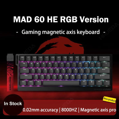 MADLIONS Mad 60he Mad60HE Mad 68HE Tastiera meccanica Interruttore magnetico Wired Hot Swap 8K Velocità di traina Tastiera da gioco personalizzata