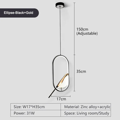Lampada Sospensione Led Argento Dorato Interni Design Moderno Per Letto e Soggiorno Alimentazione AC 85 265 Volt