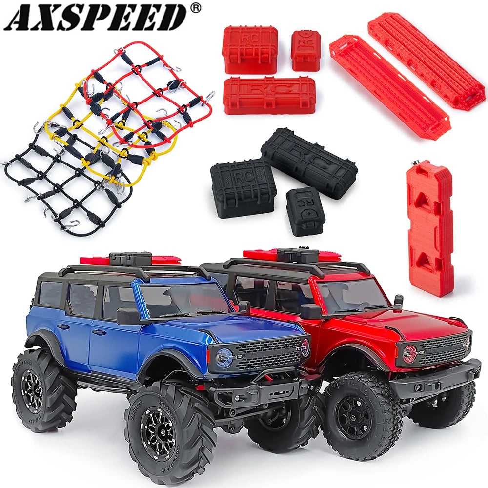 Decorazione Auto RC Mini Jack Stand Con Gancio Rimorchio E Rete Per Bagagli 1 18 E 1 24 Scale