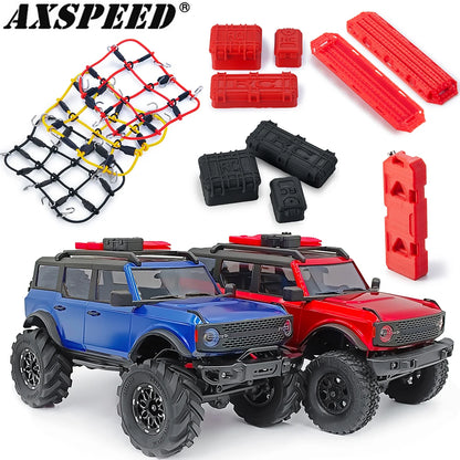 Decorazione Auto RC Mini Jack Stand Con Gancio Rimorchio E Rete Per Bagagli 1 18 E 1 24 Scale