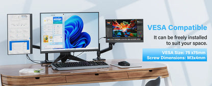 Monitor Portatile 15,6 Pollici FHD IPS 1920x1080 con USB C e Mini HDMI, Vesa, Display Esterno