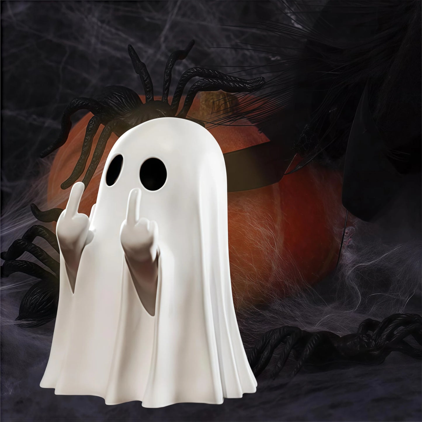 Statua Fantasma Con Dito Medio Per Halloween Decorazione Per Casa Centrotavola Da Tavolo Adorabile Figura Horror