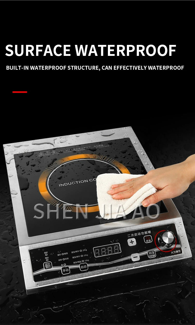Fornello A Induzione Singolo 3500 W Con Controllo Pulsante E Piano In Cristallo Nero YS3505