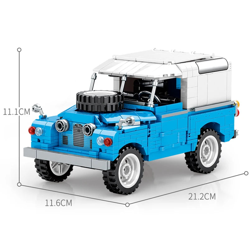 721 pezzi città retrò meccanica fuoristrada veicolo da costruzione Roadster auto da corsa  mattoni giocattoli per ragazzi regali per bambini