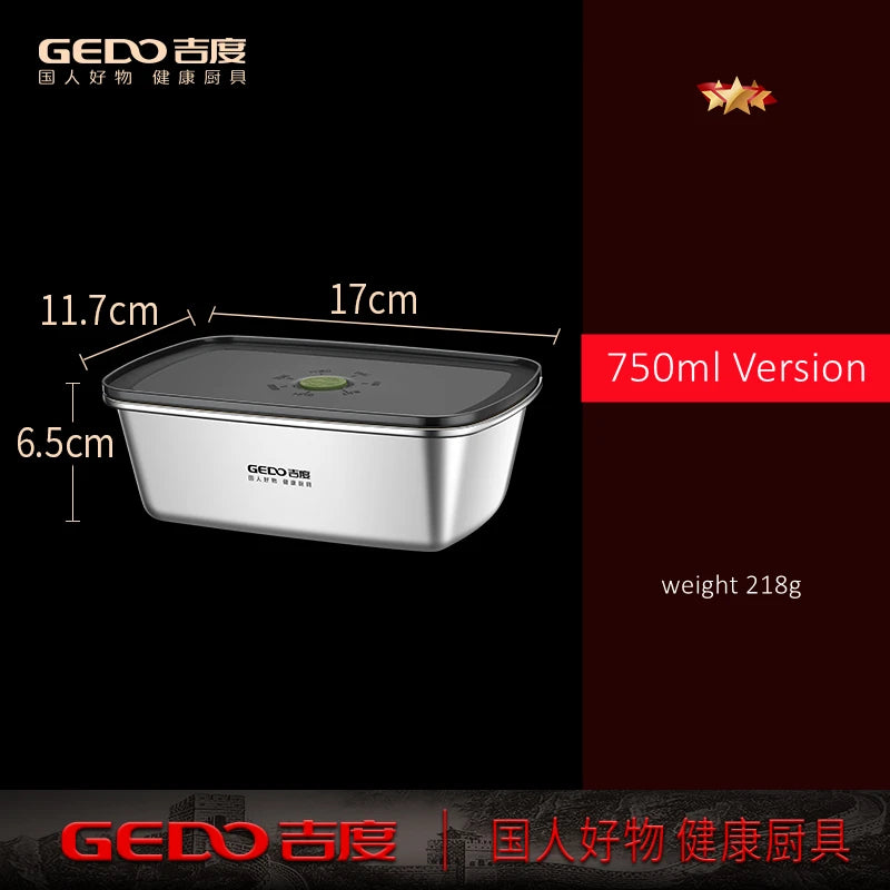 Contenitore Per Alimenti In Acciaio Inox 304 Lfgb Sottovuoto Leggero Capacità da 500ml a 1600ml