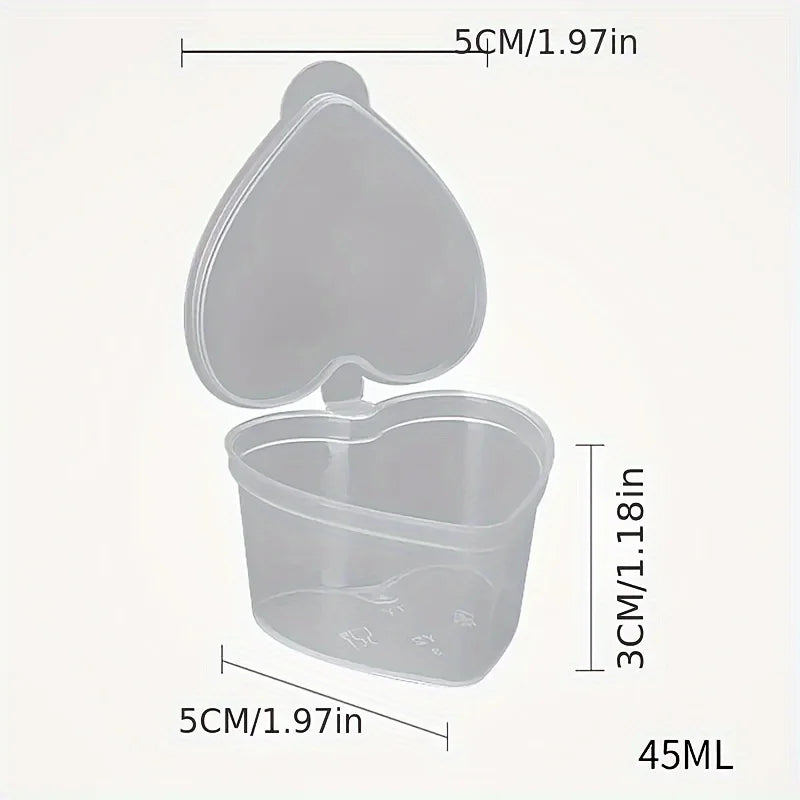 Contenitori Monouso Per Salsa A Forma Di Cuore Da 45 Ml Confezione 10, 20 O 40 Pezzi