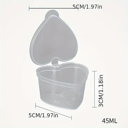 Contenitori Monouso Per Salsa A Forma Di Cuore Da 45 Ml Confezione 10, 20 O 40 Pezzi