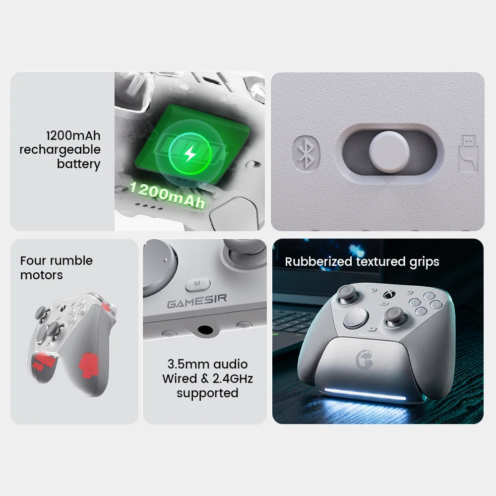 Controller GameSir G7 Pro per Xbox Series X | S, Xbox One X | S, Steam, PC, Telefono Android - Effetto Hall, Base di ricarica, Giroscopio