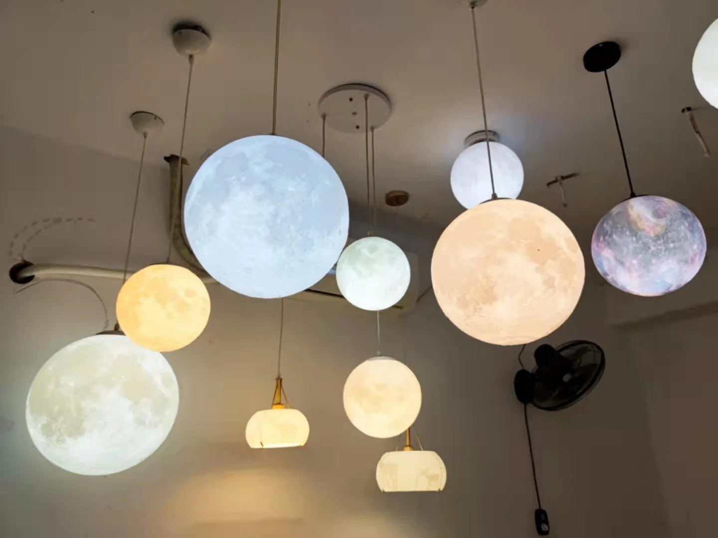 Lampada A Sospensione Forma Di Luna Con Stampa 3D Per Ristorante E Bar Atmosfera Creativa Luce Notturna 110V 220V