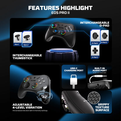 FANTECH WGP15V2 EOS PRO II Controller di gioco wireless Frequenza di polling 1000 Hz Gamepad con effetto Hall e trigger K-Silver per PC NS