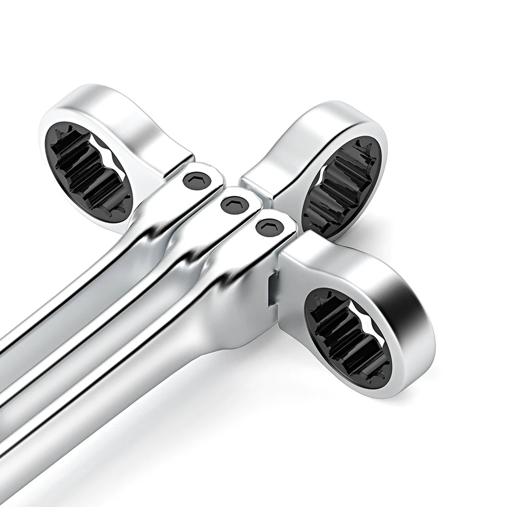WOZOBUY Set di chiavi a cricchetto con testa flessibile - Chiavi combinate a cricchetto metriche Set di chiavi per ingranaggi CrV Set di strumenti di riparazione per chiavi per auto