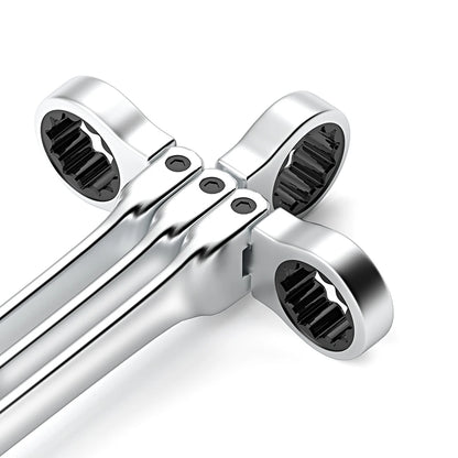 WOZOBUY Set di chiavi a cricchetto con testa flessibile - Chiavi combinate a cricchetto metriche Set di chiavi per ingranaggi CrV Set di strumenti di riparazione per chiavi per auto