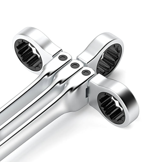 WOZOBUY Set di chiavi a cricchetto con testa flessibile - Chiavi combinate a cricchetto metriche Set di chiavi per ingranaggi CrV Set di strumenti di riparazione per chiavi per auto