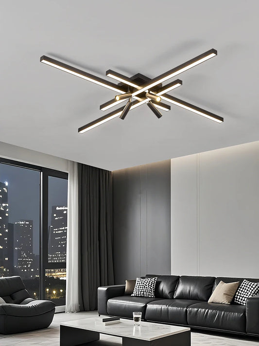 Plafoniera Led Moderna Per Soggiorno E Camera Da Letto, Design Minimal, Illuminazione Interna