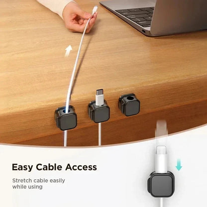 Portacavi magnetico con clip per cavi, porta cavi adesivo, organizer per cavi per la gestione della scrivania dell'home office