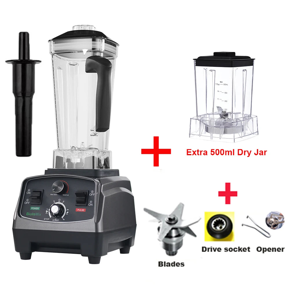 BioloMix Frullatore Potente 2200 W Con Contenitore In Tritan Da 2 L BPA Free Timer Per Frullati Di Ghiaccio