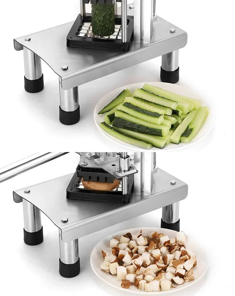 Tagliapatate Industriale Inox Dicer Verticale Manuale Per Patatine 7 10 14 Mm Verdure Frutta