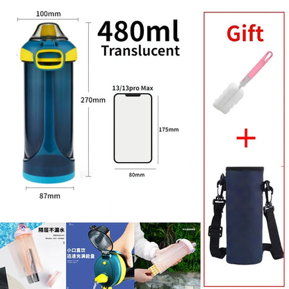 Bottiglia Con Scomparto Segreto Capacità Oltre 501 Ml In Plastica Alimentare Ecologica Resistente Al Congelatore