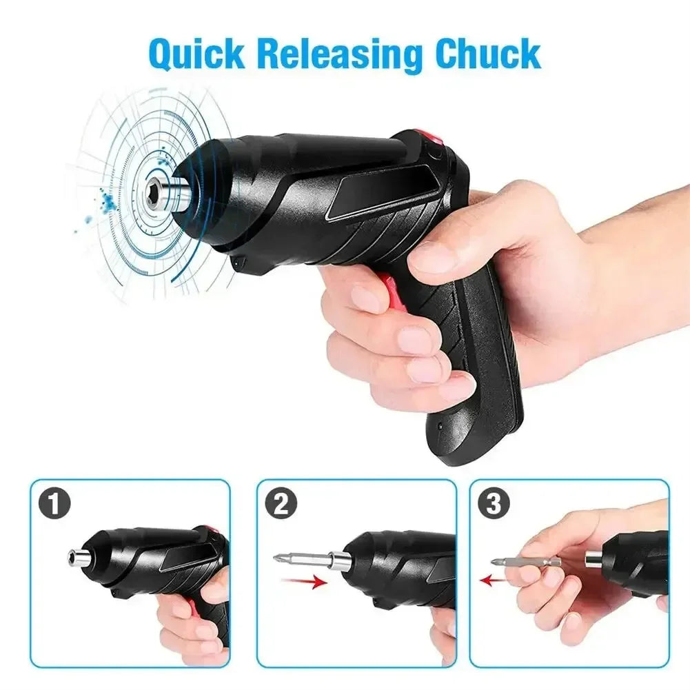 Set di Utensili Elettrici 3.6v per Manutenzione Domestica, Mini Trapano Elettrico con Batteria al Litio di Grande Capacità, Cacciavite Cordless per Uso Domestico ﻿