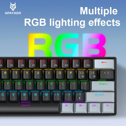 Tastiera Meccanica Portatile A 61 Tasti Cablata Con RGB Phantom Risposta Gaming Design Ergonomico Per Ufficio E Giochi