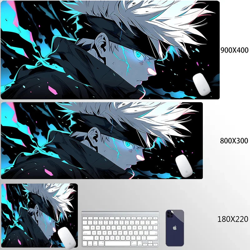 Jujutsu Kaisen Gojo Mousepad Giappone Hot Anime Mouse Pad PC Cool Gaming Tastiera Tappeto XXL Laptop Tappetino da scrivania esteso Nuovo Gamer Tappeto