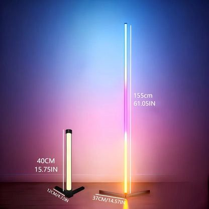Lampada Da Terra Angolare Rgb Con Controllo Via App Dimmabile E Sincronizzazione Musicale Per Salotti Moderni