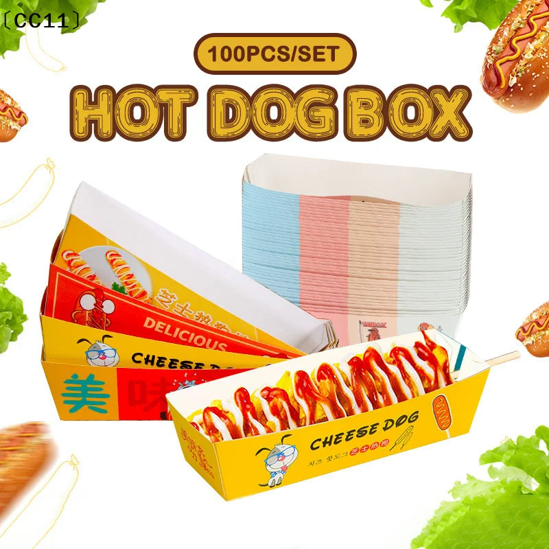 Confezione Da 100 Scatole Monouso Per Hot Dog In Carta Per Catering E Feste Ideale Per Eventi